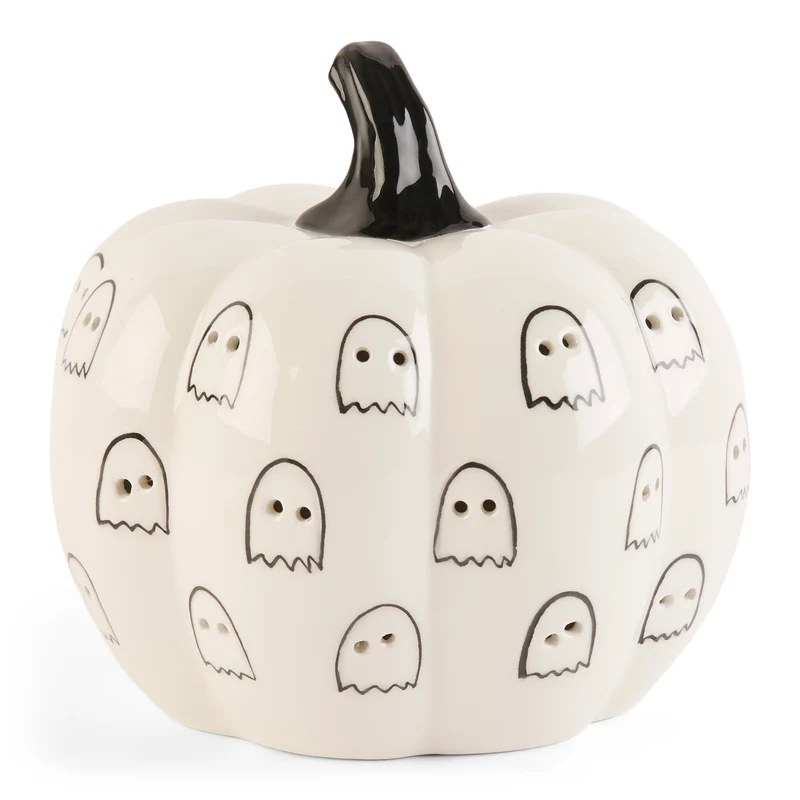 HomeStyles LED Ghost Pumpkin, 6.7-in x 6.7-in.