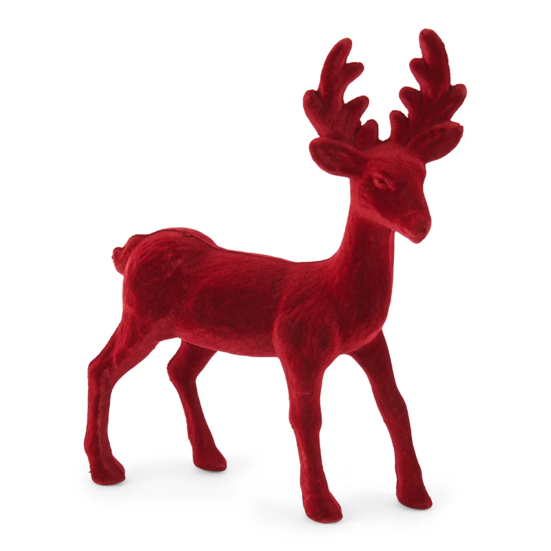 Flocked Deer, 6-in x 7-in.