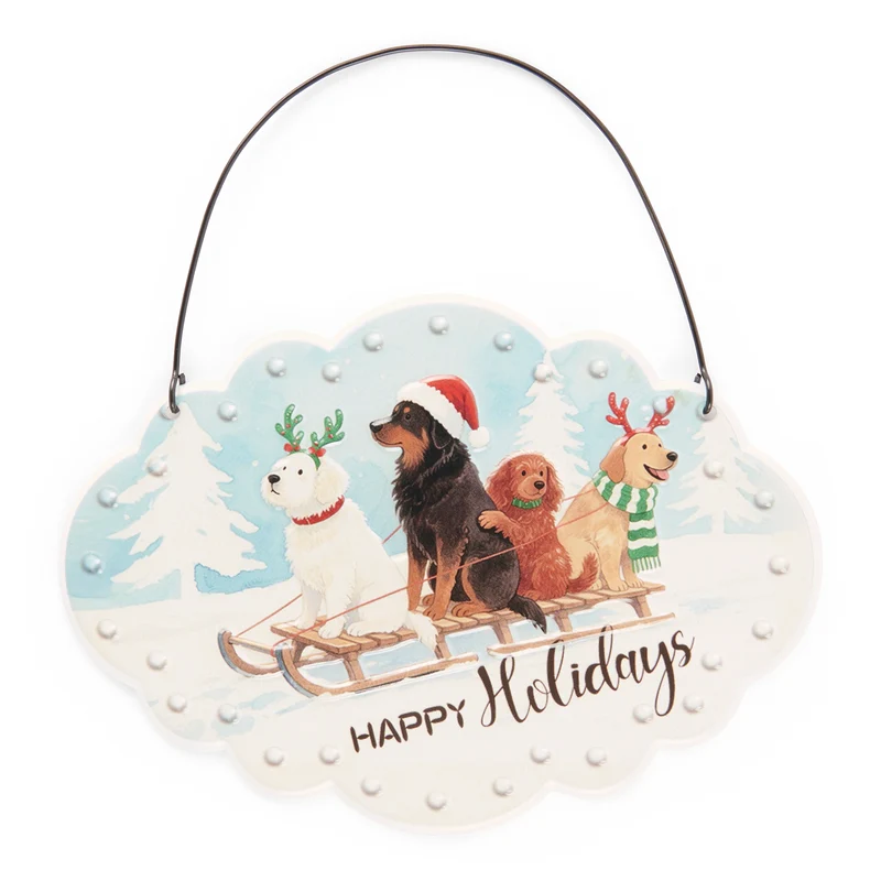 Holiday Duck/Dog Sign, 5.7-in x 8.5-in.