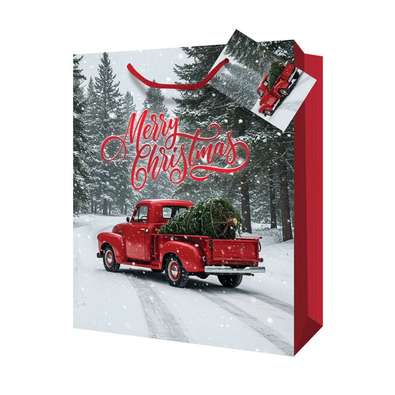 Classic Holiday Large Gift Bag, English, 10.4-in x 5.4-in x 12.8-in.