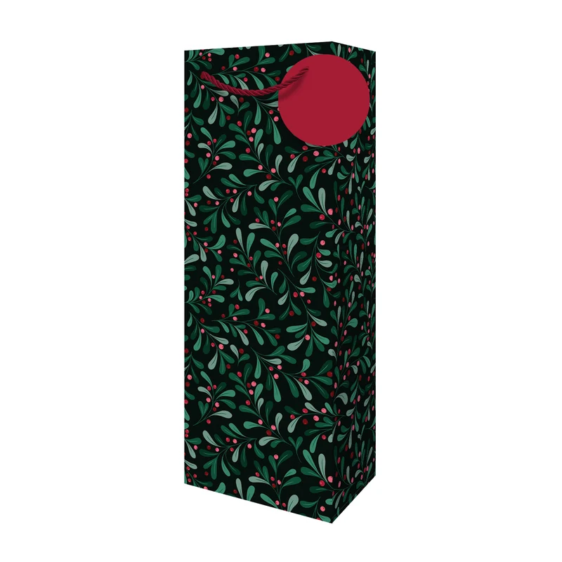 Holiday Bottle Gift Bag, Large, 4.8-in x 3-in x 14.3-in.
