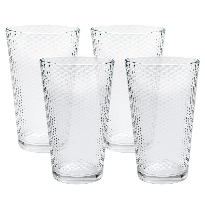 Honeycomb Cooler Glasses, 450-ml, 4 pack