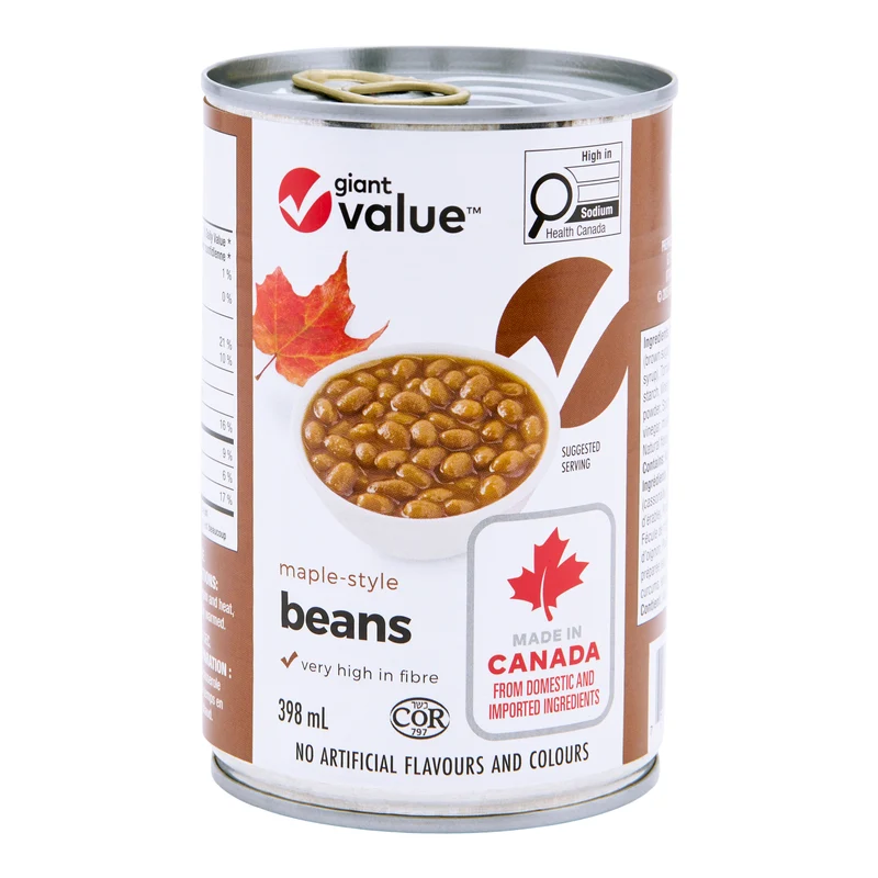 Giant Value Baked Beans, Maple, 398 ml
