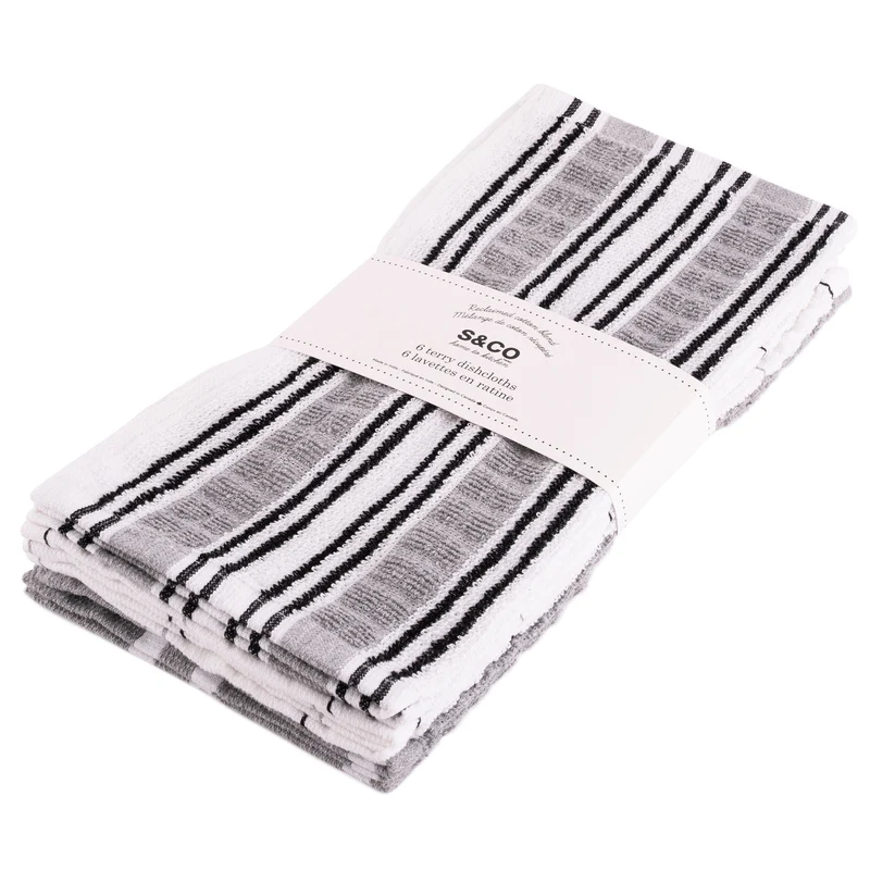 Terry Dishcloths, 12-in x 12-in, 6 Pack