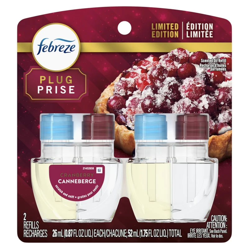 Febreze Plug Scented Oil Refills Cranberry, 2-Pack