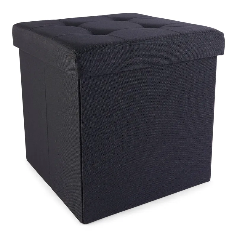 Storage Ottoman, Black, 15-in x 15-in x 15-in.
