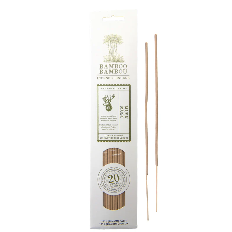 Bamboo Incense Sticks, Musk, 20 Pack
