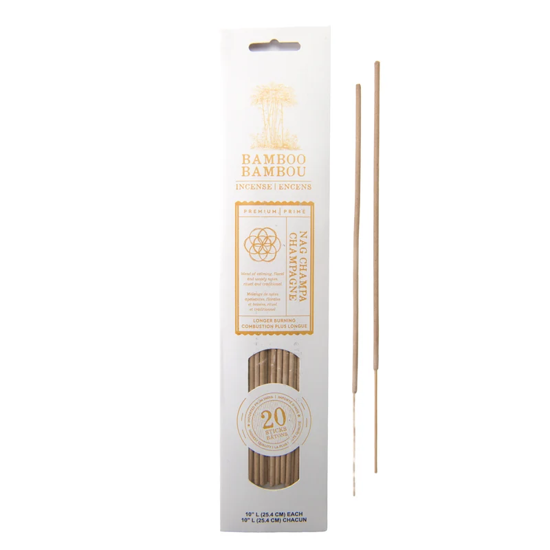 Bamboo Incense Sticks, Nag Champa, 20 Pack