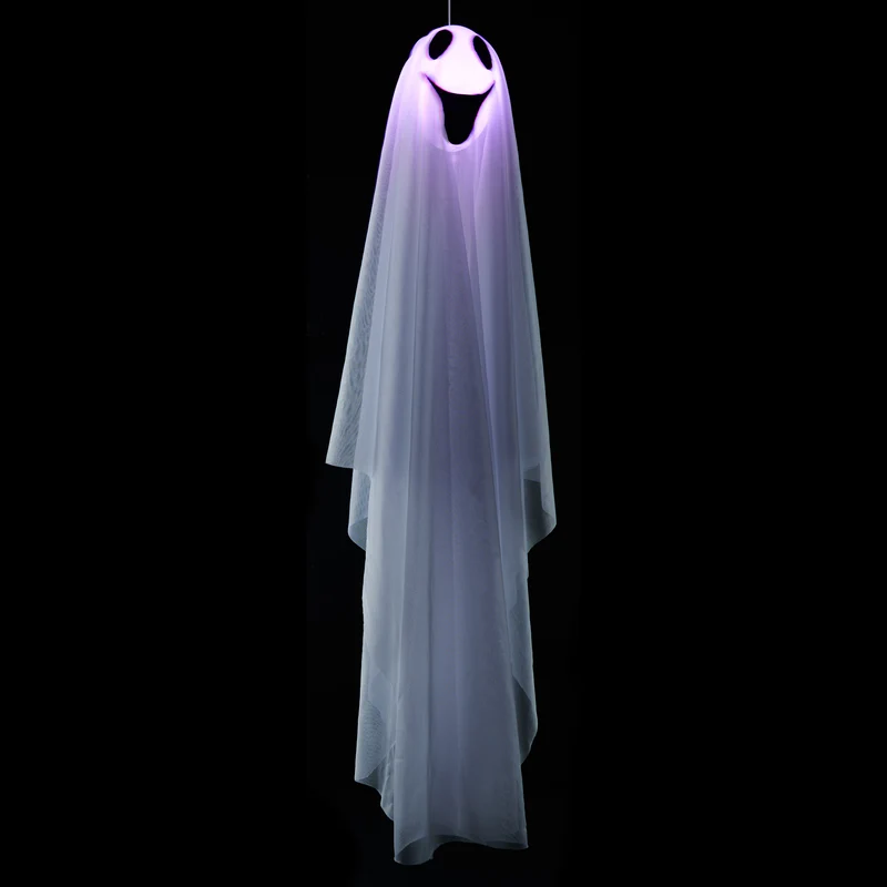 Light-Up Hanging Ghost, 4-in x 4-in x 31.5-in.