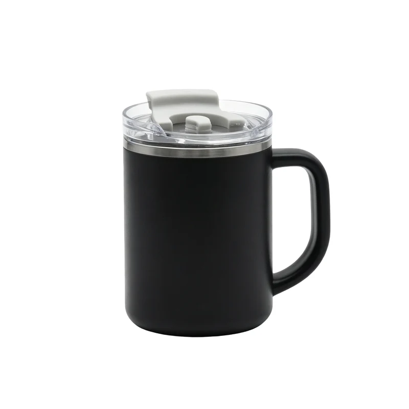 HomeStyles Stainless Steel Mug With Lid, 450-ml.