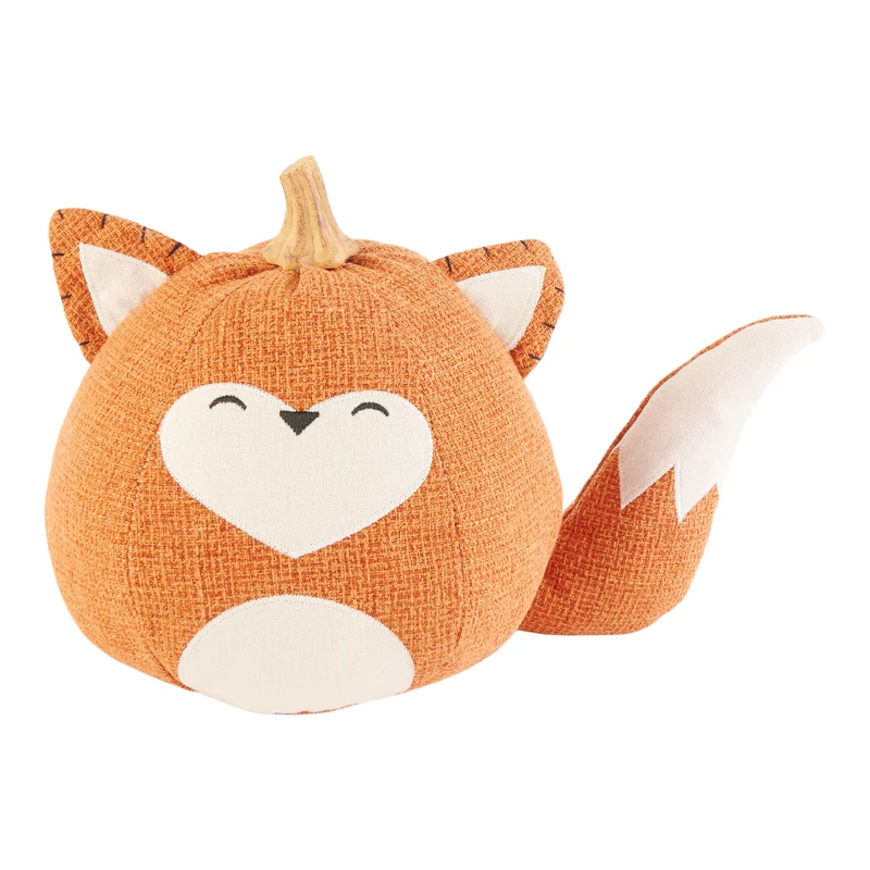 HomeStyles Herringbone Fox Plush Pumpkin, 8-in.