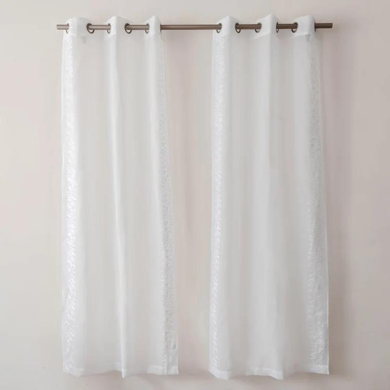 HomeStyles Embroidered Dolly Curtain, 2-Pack, 37-in x 84-in.