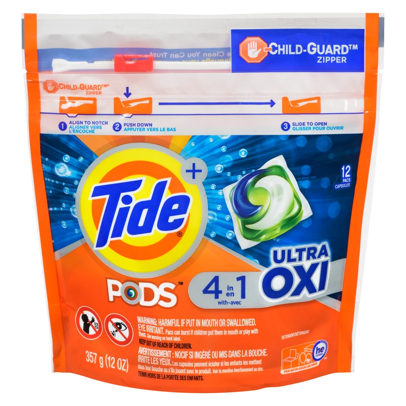 Tide Ultra OXI PODS Laundry Detergent Pacs, 12-Count