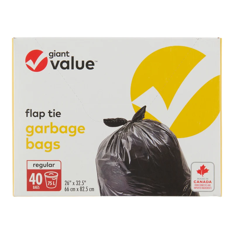Giant Value Garbage Bags, 75 L, 40-Pack
