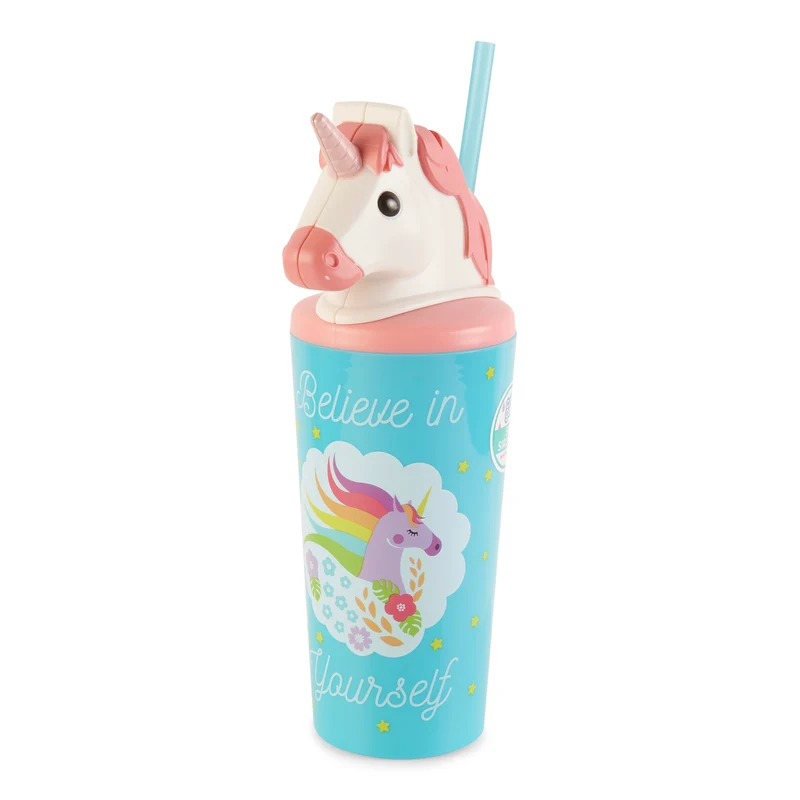 Unicorn Tumbler With Straw, 18-oz.