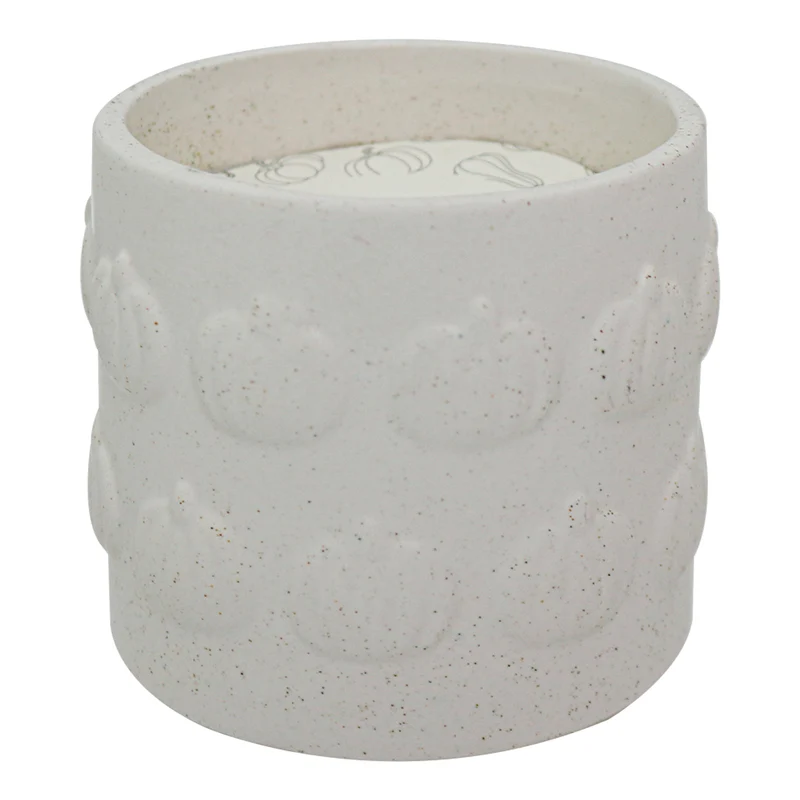 HomeStyles Ceramic Embossed Pumpkin Candle, 11-oz.