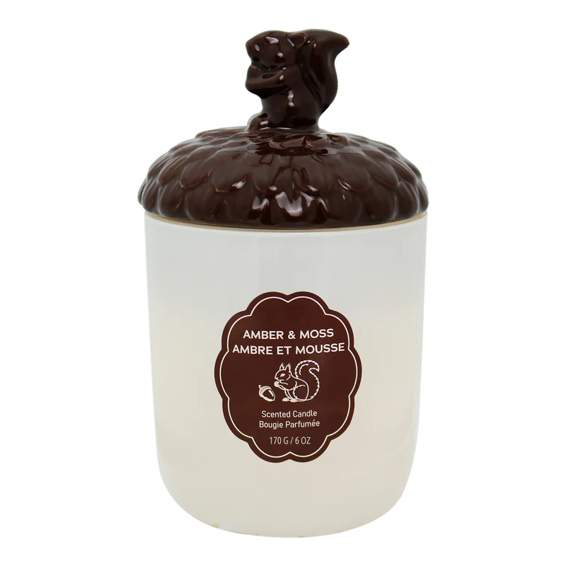 HomeStyles Ceramic Acorn Candle, 6-oz.