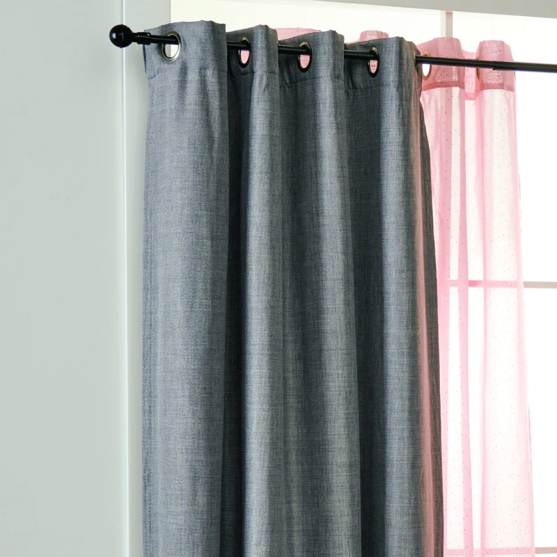 Faux Linen Room Darkening Curtain, 84-in.