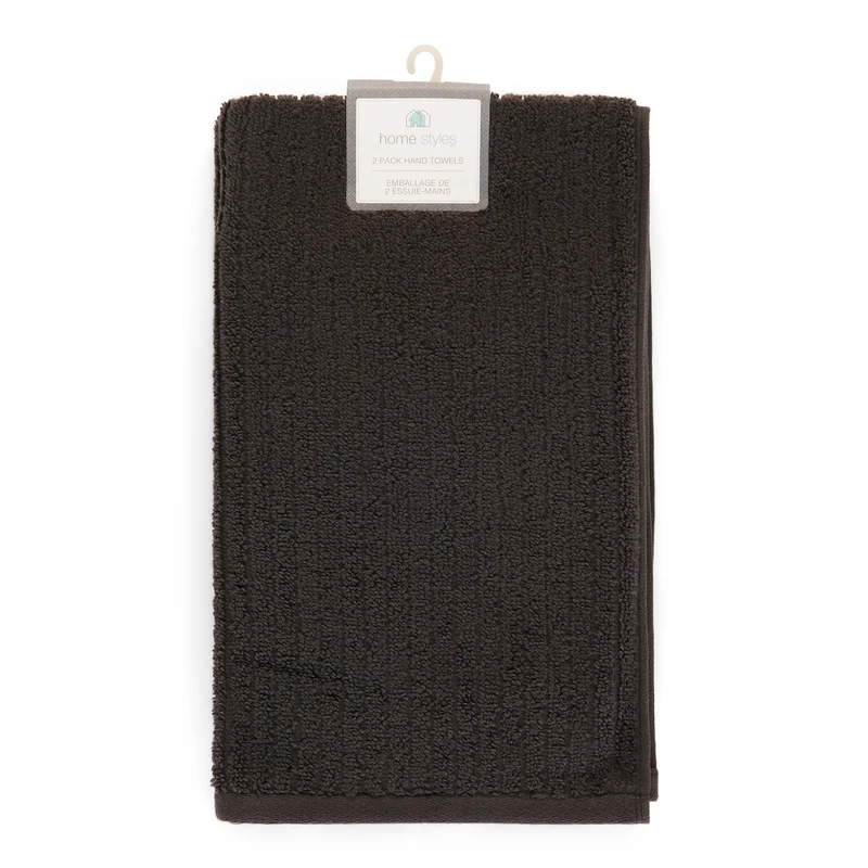 HomeStyles Ribbed Hand Towel, 16-in x 28-in, 2 Pack