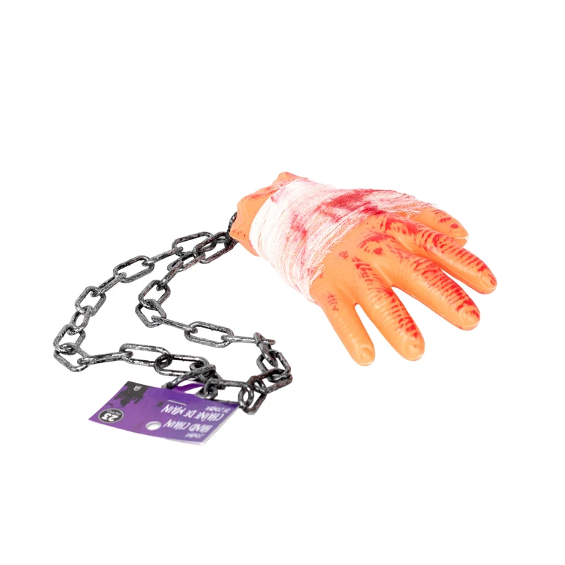 Zombie Hand With Chain, 4.7-in x 1.6-in x 23-in.