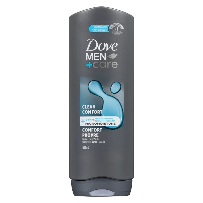 Dove Men+Care Body + Face Wash Clean Comfort, 532 ml