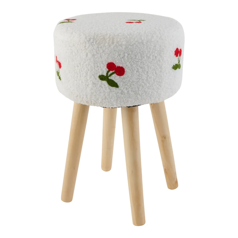 HomeStyles Sherpa Stool, 11-in x 11-in x 16-in.