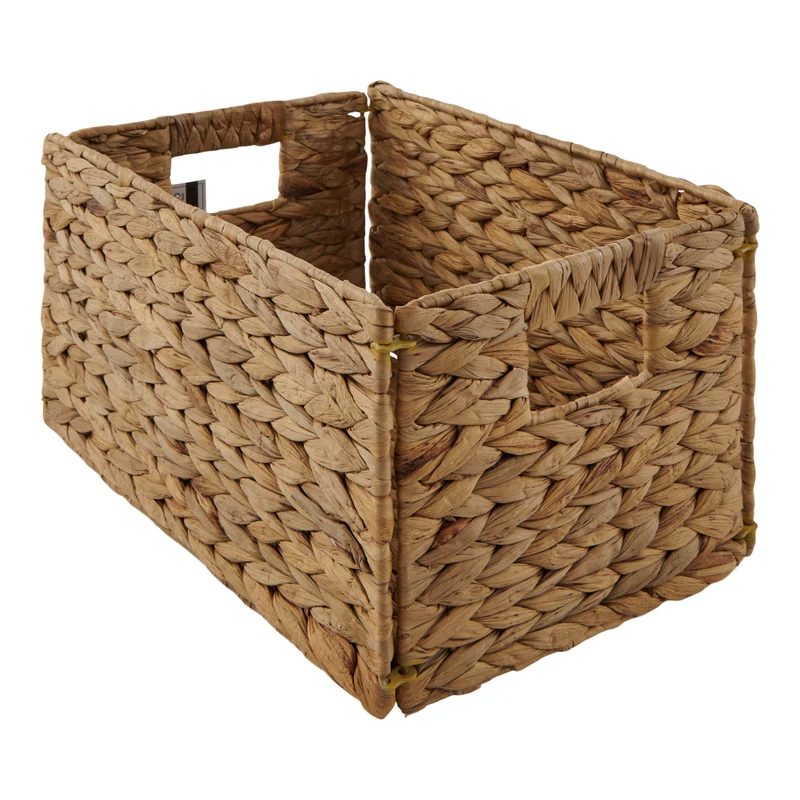HomeStyles Hyacinth Basket With Handles, Small, 14-in x 5-in x 7.5-in.