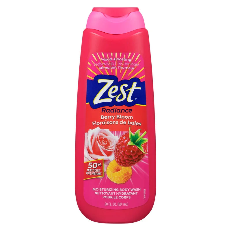 Zest Radiance Moisturizing Body Wash Berry Bloom, 591 ml