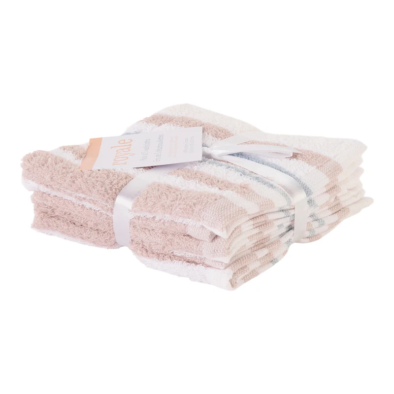 Striped Facecloths, 12-in x 12-in, 5 Pack