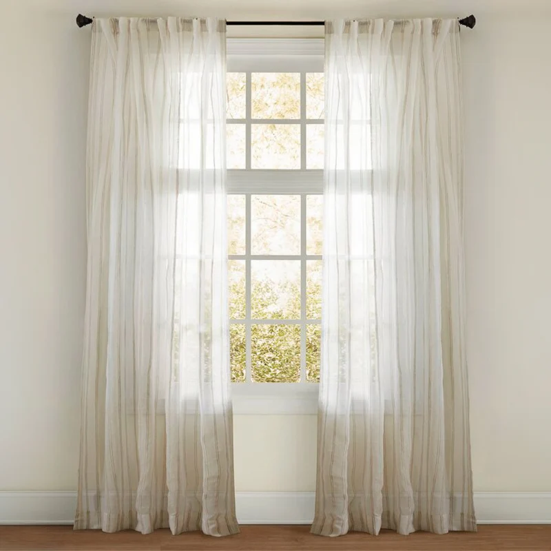 Textured Sheer Curtain with Rod Pocket, Assorted, 52-in x 84-in.