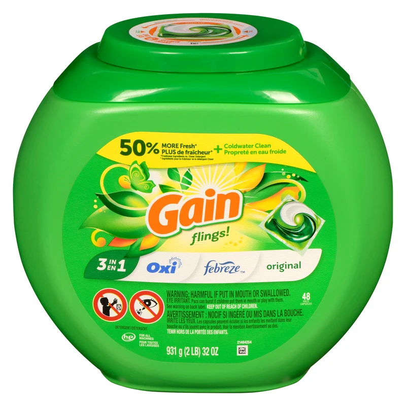 Gain Flings! Original Laundry Detergent, 48-Pack