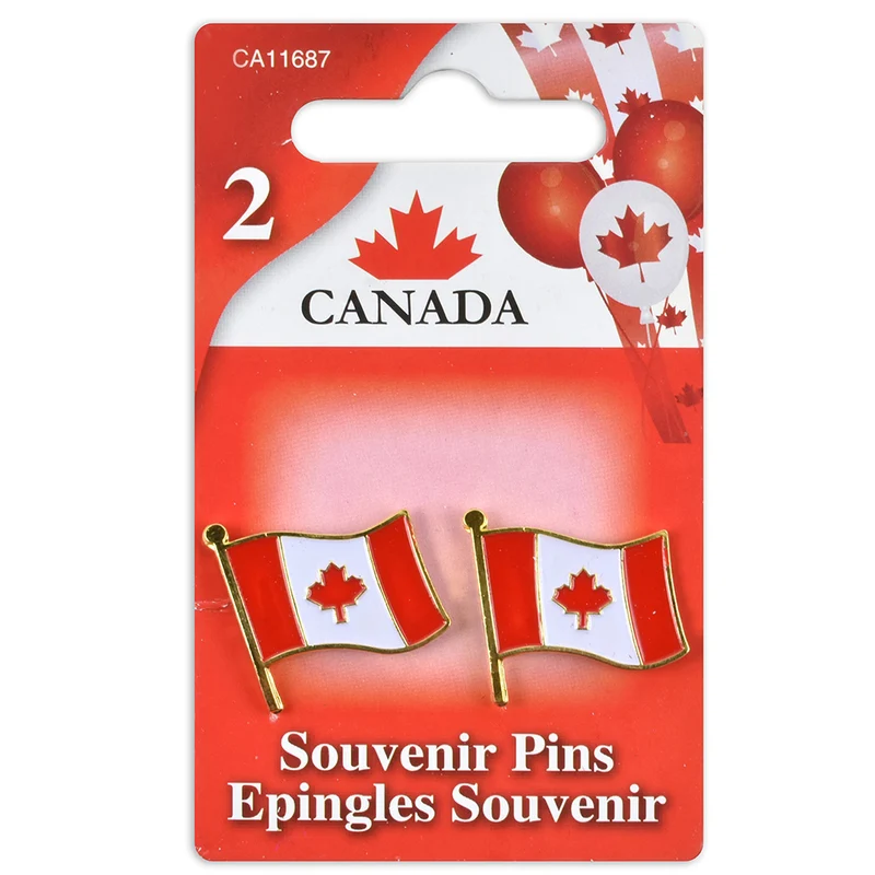 Canada Flag Lapel Pins, 2 Pack