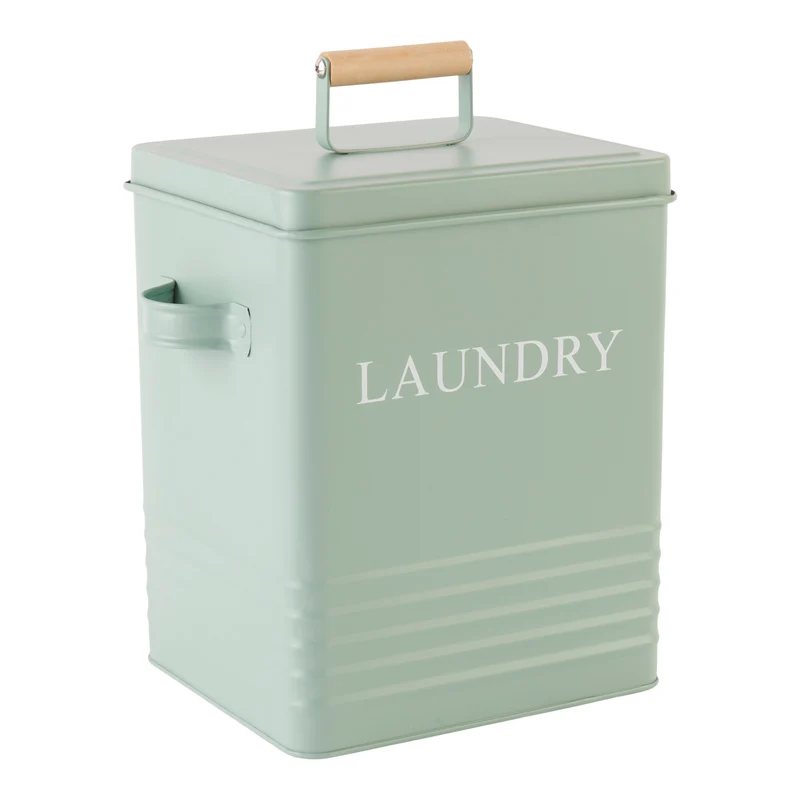 HomeStyles Laundry Container With Scoop, Green, 7-in x 6-in x 9-in.
