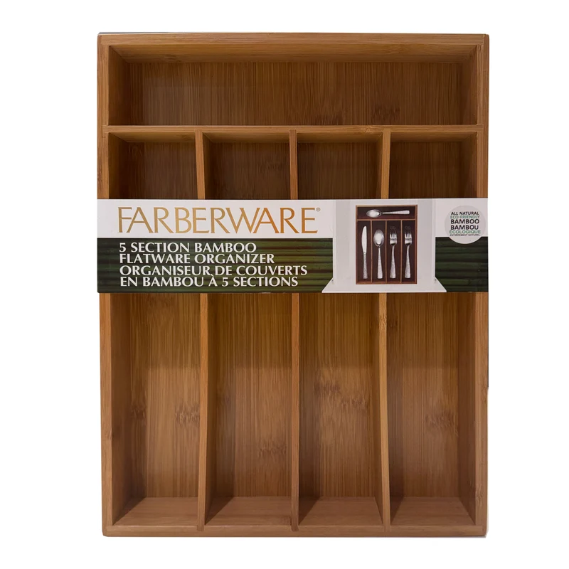 Farberware 5-Section Flatware Tray, 14-in x 10-in x 2-in.