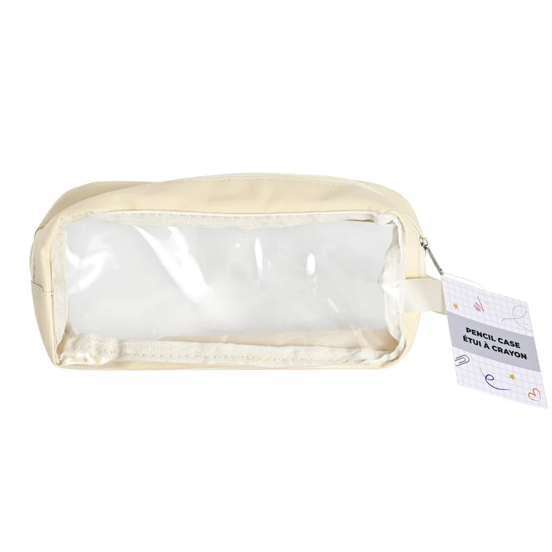 Transparent Pencil Case, 8-in x 3-in x 4-in.