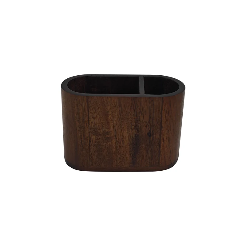 HomeStyles Wood Toothbrush Holder, 5.3-in x 2.4-in x 3.5-in.