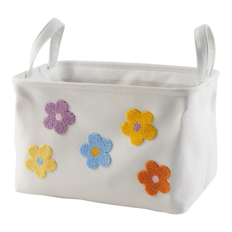 HomeStyles Tufted Storage Bin, 13.8-in x 9.8-in x 9-in.
