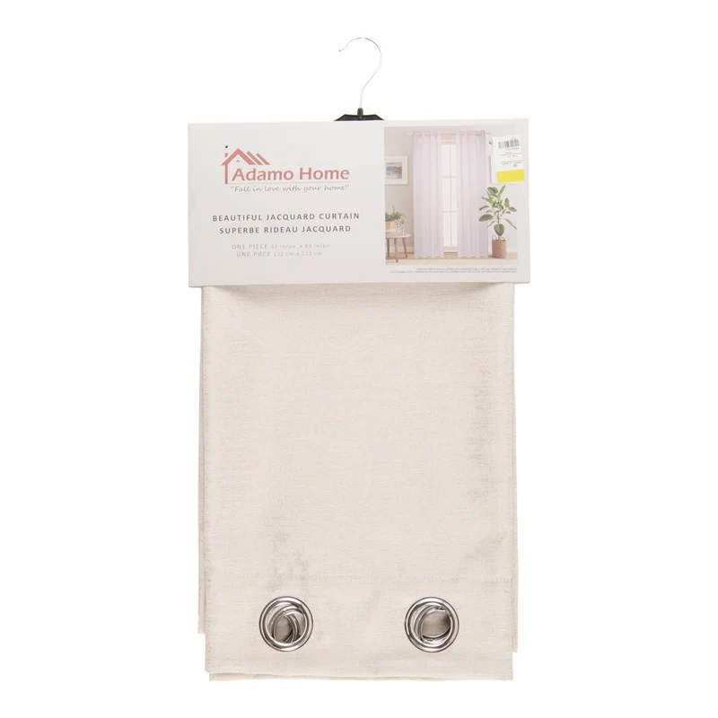 Linen Jacquard Curtain, Assorted, 54-in x 84-in.