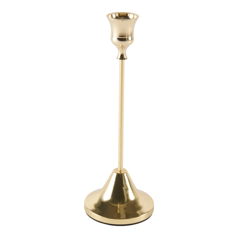 HomeStyles Taper Candle Holder, Gold, 8.5-in