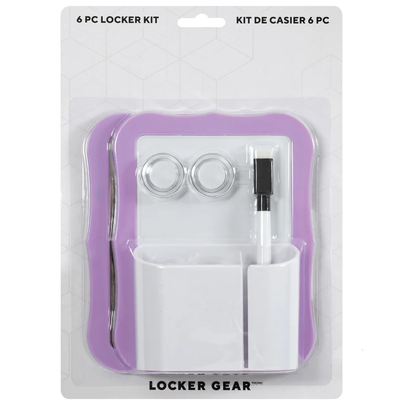 Plastic Locker Kit, Purple, 7.6-in x 11-in, 6 Piece