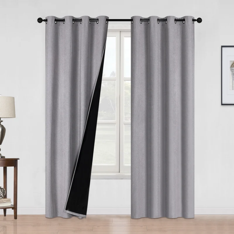 Blackout Faux Linen Curtain, Assorted, 52-in x 84-in.