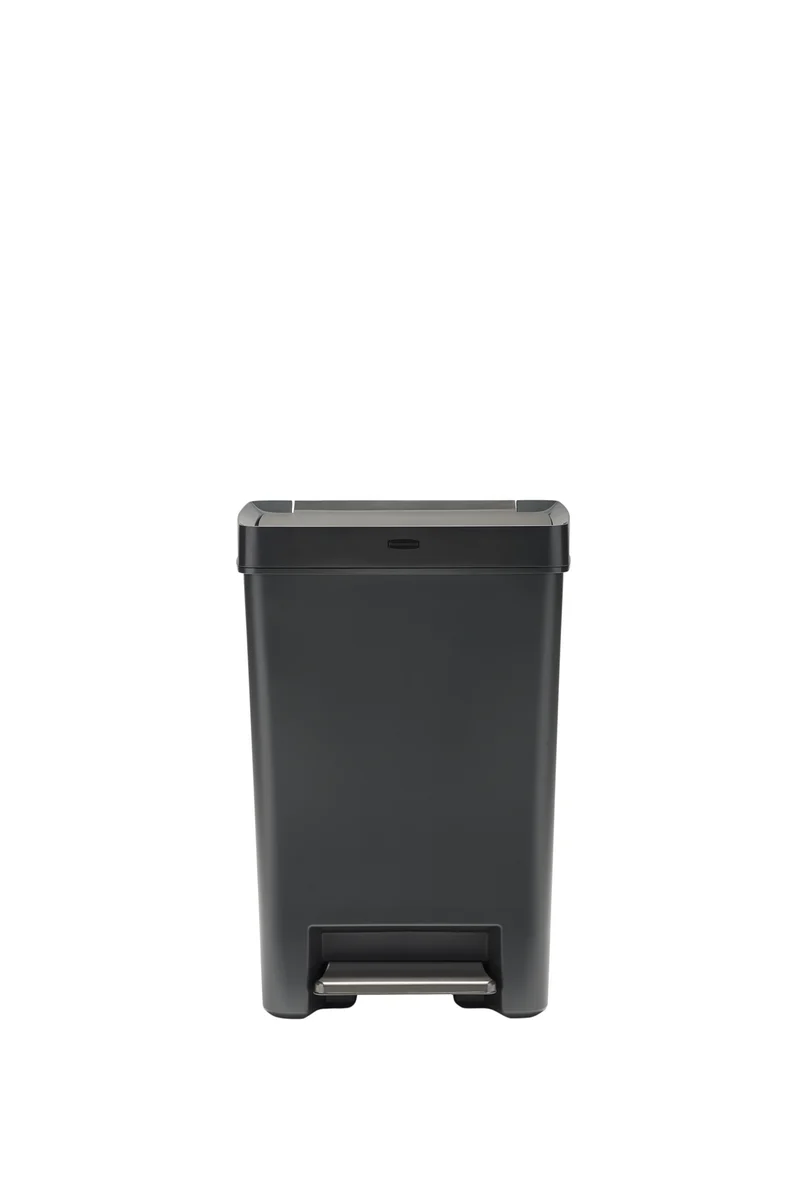 POUBELLE 46L CHARBON À PÉDALE INOX RUBBERMAID