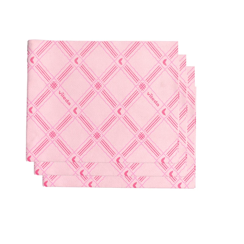 VILEDA rose "proglass" chiffon microfibre pour verre (3pc)
