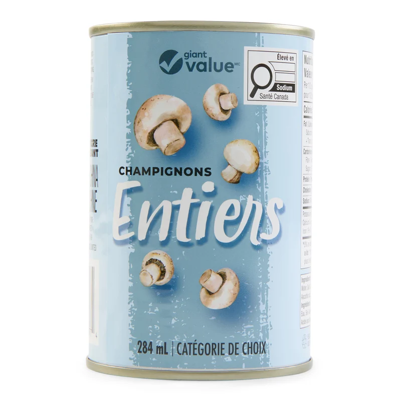 Giant Value Whole Mushrooms, 284 ml