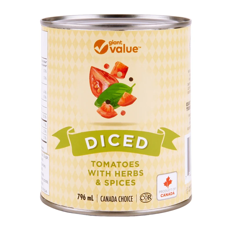 Giant Value Diced Tomatoes with Herbs, 796 ml