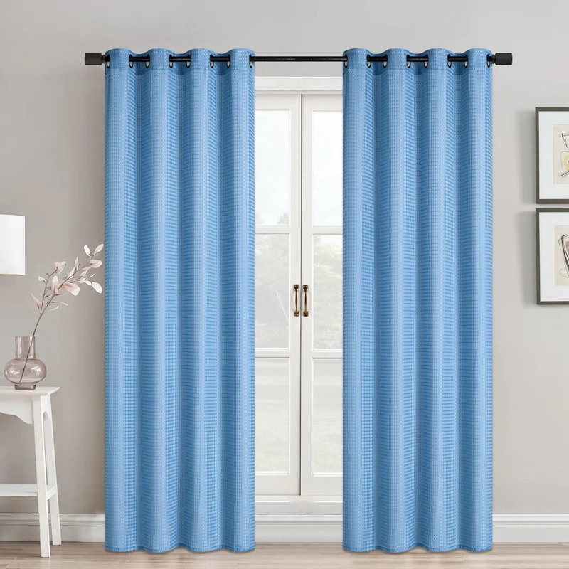 Jacquard Waffle Curtain with Grommets, 52-in x 84-in.