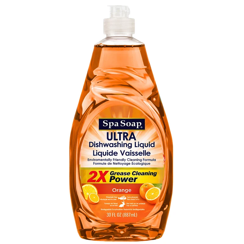 Spa Soap Dishwashing Liquid, Orange, 887 ml