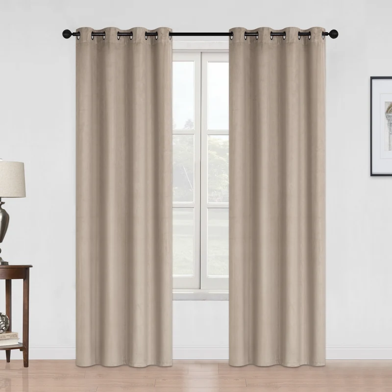 HomeStyles Faux Suede Curtain with Grommets, Assorted, 52-in x 63-in.