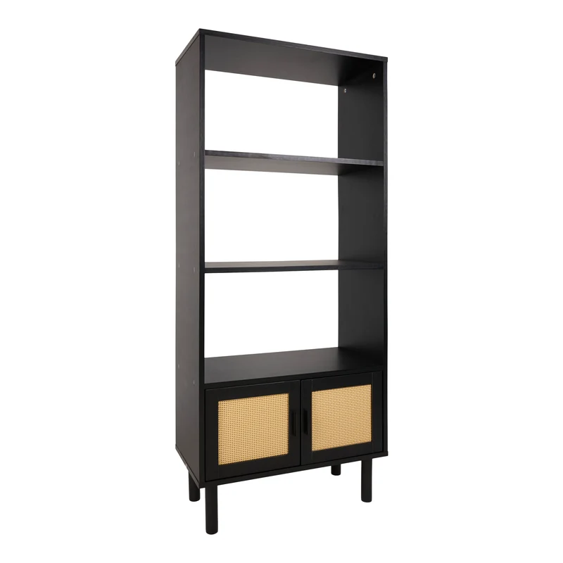 HomeStyles 3-Tier Bookcase, Black, 23.6-in x 12-in x 54-in.