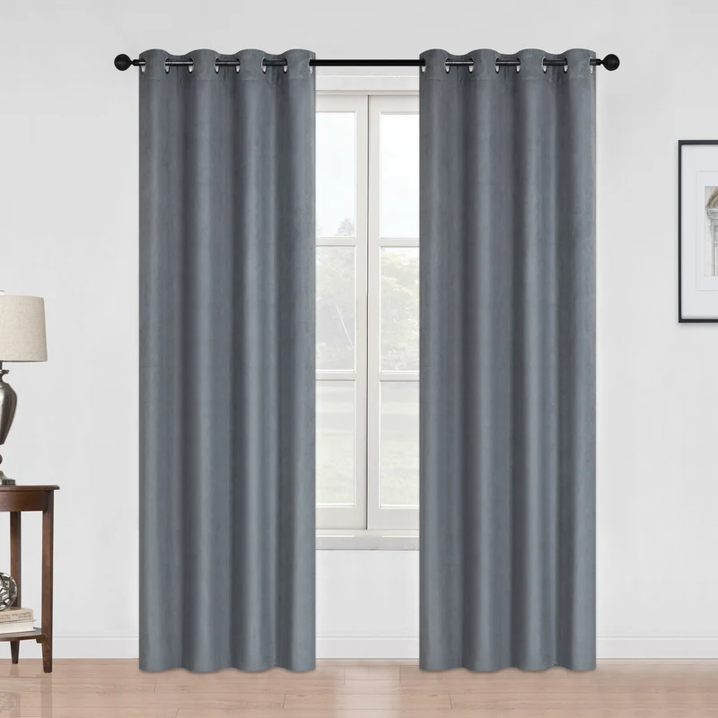 HomeStyles Faux Suede Curtain with Grommets, Assorted, 52-in x 84-in.